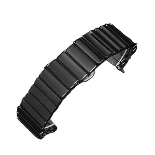 KAXSFE Keramik Uhrenarmband 20mm 22mm Universal Bambus Eine Perle Schnellverschluss Armband C03(Black,22mm) von KAXSFE