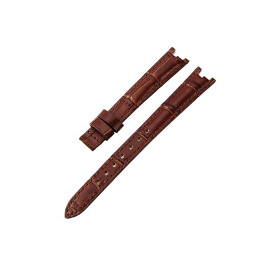 KAXSFE Kompatibel mit Tissot 1853 Flamenco Rindslederarmband Damen T094 Ersetzen Sie 12mm Uhrenarmband(Brown(ZJ)-No buckle) von KAXSFE