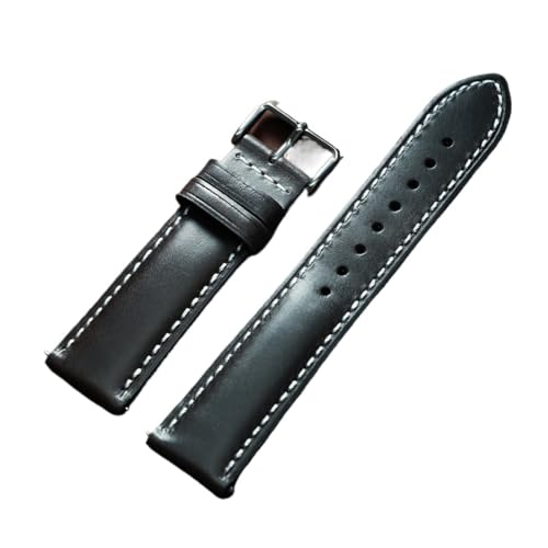 KAXSFE Schnellverschluss-Retro-Armband aus Ölwachs-Rindsleder, weiches Kalbslederarmband for Seiko, kompatibel mit Rolex, kompatibel mit Omega-Armband(Grey,20mm) von KAXSFE