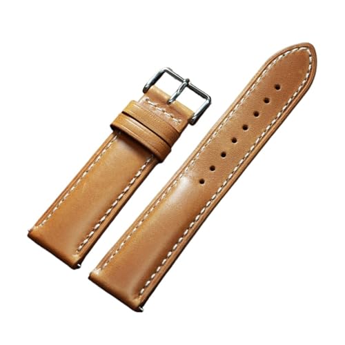KAXSFE Schnellverschluss-Retro-Armband aus Ölwachs-Rindsleder, weiches Kalbslederarmband for Seiko, kompatibel mit Rolex, kompatibel mit Omega-Armband(Light Brown,18mm) von KAXSFE