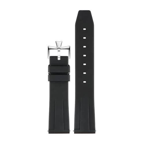 KAXSFE Silikonkautschukarmband, kompatibel mit VC FIFTYSIX MALTE METIERS D'ART-Uhrenzubehör, 19 mm, 20, 21, 22, Taucherarmband(02 VC silver,21mm) von KAXSFE