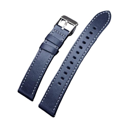 KAXSFE Uhrenarmbänder Leder Schnellverschluss Armband Gürtel Smart for Männer Frauen Uhr Zubehör(Blue,20MM_GOLD CLASP) von KAXSFE