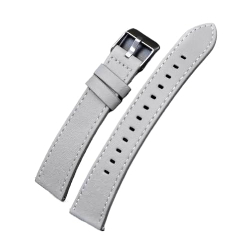 KAXSFE Uhrenarmbänder Leder Schnellverschluss Armband Gürtel Smart for Männer Frauen Uhr Zubehör(Gray,22MM_BLACK CLASP) von KAXSFE