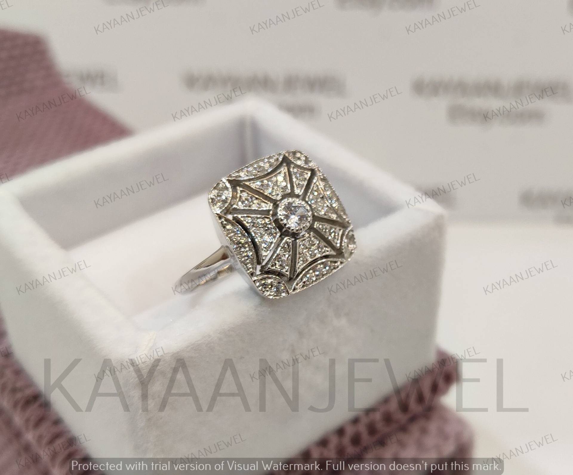 1.20Ct Weißer Kissenschliff Diamant Verlobungsring in 925 Sterling Silber, Art Deco Ring, Ringe Für Frauen, Antiker Verlobungsring, Geschenk von KAYAANJEWEL