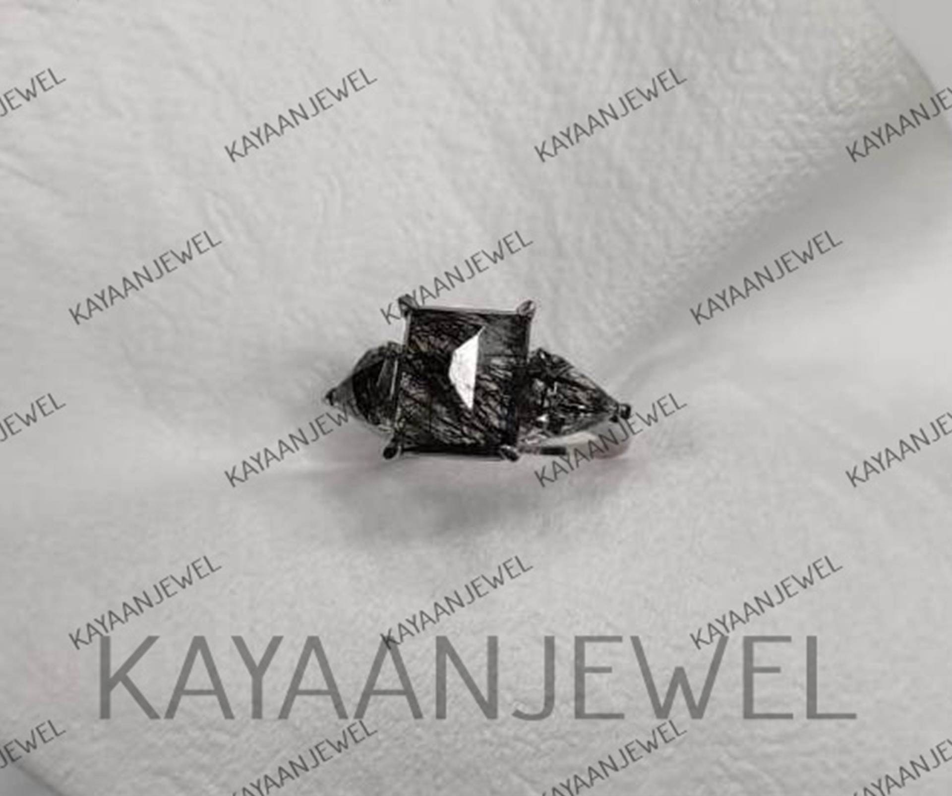 2.50Ct Salz Und Pfeffer Smaragd Diamant Verlobungsring in 925 Sterling Silber, Geschenk Für Frauen, Ring, Ringe Frauen von KAYAANJEWEL