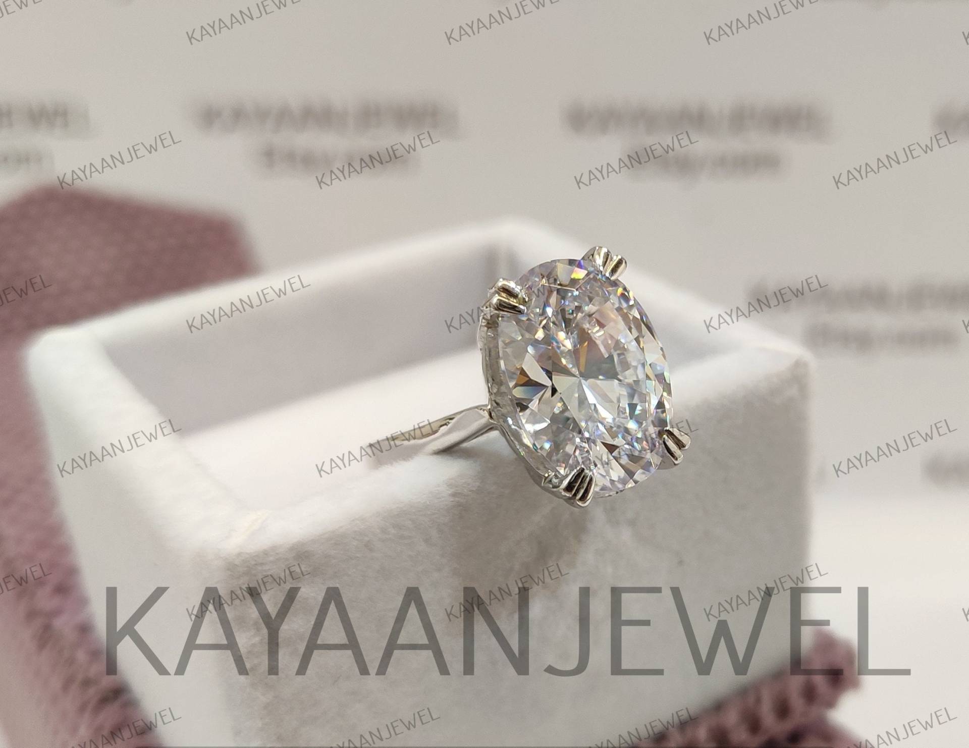 4.00Ct Weiß Großer Ovalschliff Diamant Ehering Verlobungsring in 925 Sterling Silber, Solitär Ring, Oval Verlobungsring, Jahrestag Geschenke von KAYAANJEWEL