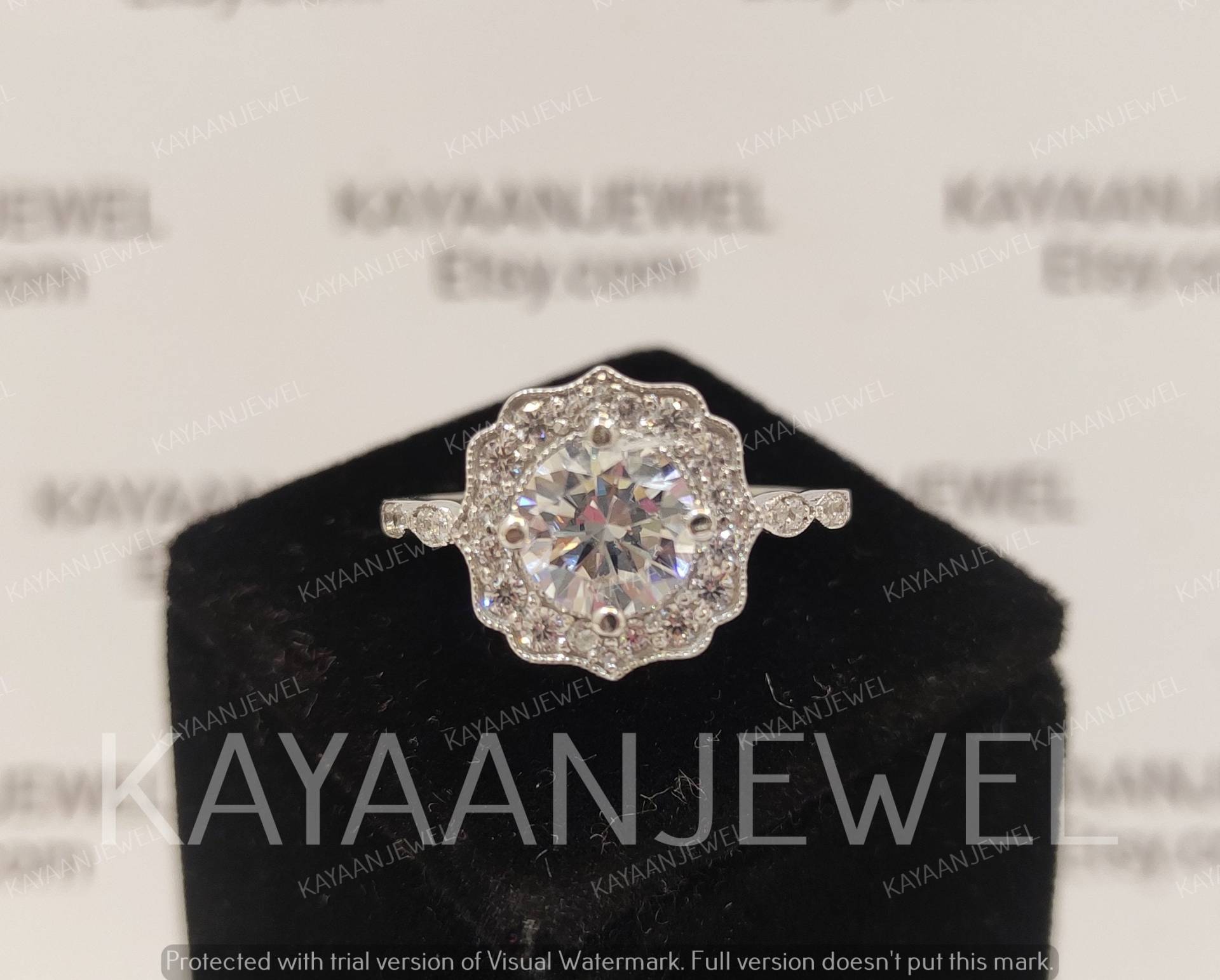 Antiker 2, 30 Karat Weißer Diamant-Verlobungsring Im Rundschliff Aus 925Er Sterlingsilber, Art-Deco-Ring, Ringe Für Frauen, Jubiläumsgeschenke von KAYAANJEWEL