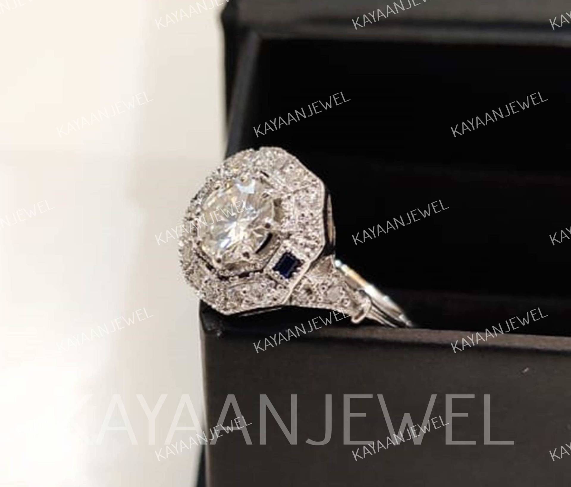 Vintage 2.30Ct Weiß Rundschliff Diamant Verlobung Ehering in 925 Sterling Silber, Art Deco Ring, Antik Ring, Einzigartiger Ehering, Geschenke von KAYAANJEWEL