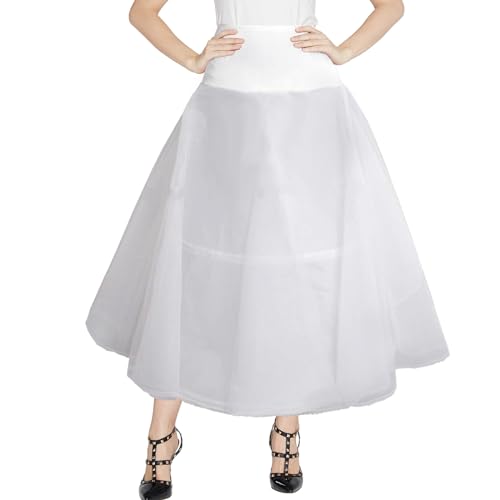 KAYEF Petticoat Unterrock, 1 Stück weißes langes Kleid Petticoat, Petticoat Petticoat Frauen Lange Hochzeit Brautkleid Abendkleid Petticoat, 95cm von KAYEF