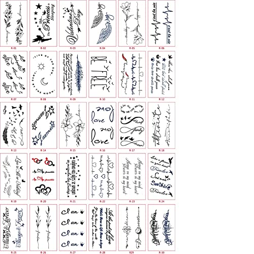 30pcs Temporäre Tattoos Nette Aufkleber Frauen Körper Wasserdichte Fake Tattoo Cartoons,16 30pcs Temporäre Tattoos Nette Aufkleber Frauen Körper Wasserdichte Fake Tattoo Cartoons,16 von KAYEWWEST