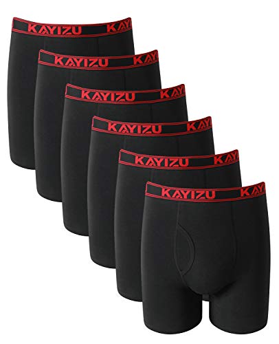KAYIZU Herren-Unterwäsche ultimativ weiche Baumwoll-Boxershorts (6er Pack) - Schwarz - XX-Large von KAYIZU