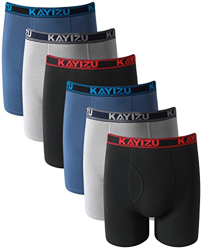 KAYIZU Herren-Unterwäsche ultimativ weiche Baumwoll-Boxershorts (6er Pack) - mehrfarbig - Large von KAYIZU