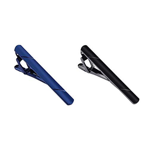 KALUROIL 2 PCS Krawattennadel, klassischer Business-Stil, Krawattenklammer für Herren(Pistolenschwarz + Marineblau) von KAYLRE