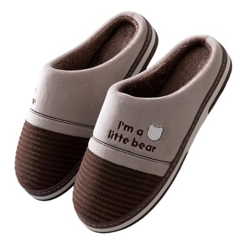 KAZONS Hausschuhe Winter 48-49 50-51 Baumwolle Hausschuhe Für Männer Extra Große Winter Rutschfeste Warme Hausschuhe-C-50/51 Eu von KAZONS