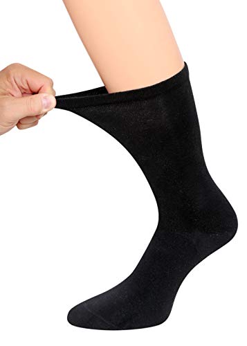 Diabetikersocken Gesundheitssocken Socken ohne Gummi EXTRA WEIT DEHNBAR Damen Herren 35-38 39-42 43-46 47-50 (3, 43-46) von KB Socken