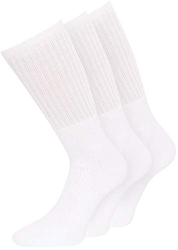 KB Socken® - Tennissocken Sportsocken Freizeitsocken im Retro Style mit leichter Rippe und Frotteesohle für Herren und Damen 6 Paar (39-42, weiß) von KB Socken