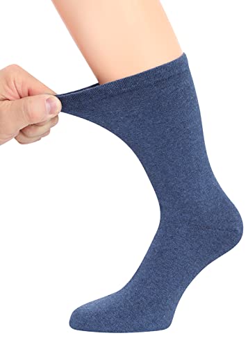 NEU - Gesundheitssocken Diabetikersocken Socken ohne Gummi venenfreundlich Damen Herren (43-46, Blau 6 Paar) von KB Socken