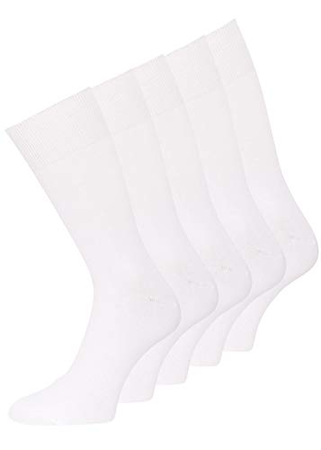 Socken ohne Gummi weiß oder meliert Baumwolle 10 Paar (39-42, 10 Paar weiß) von KB Socken