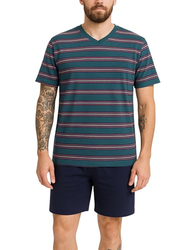 KB Herren Schlafanzug kurz – Sommer Pyjama Set mit Shorts & T-Shirt – 100% Baumwolle Nachtwäsche, Größen M bis 3XL von KB