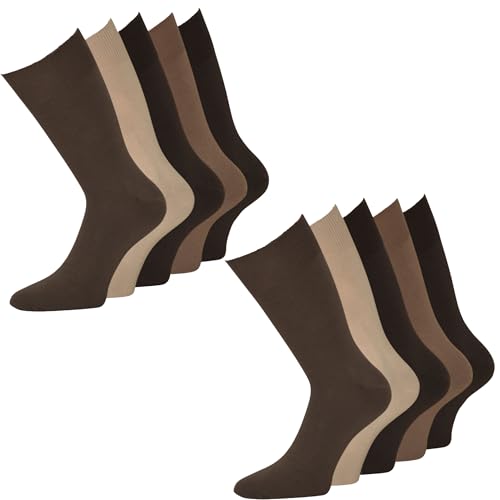 KB Herrensocken Strümpfe Braunton Ohne Gummi 10 Paar (47-50, numeric_47) von KB