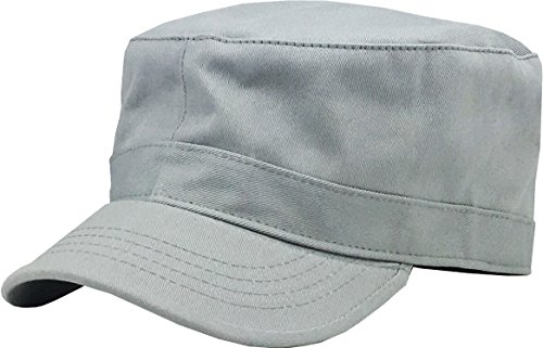 KBETHOS Cadet Army Cap Basic Everyday Military Style Hut (jetzt mit Versteck Pocket Version erhältlich), Hellgrau Daily Cadet, MEDIUM von KBETHOS