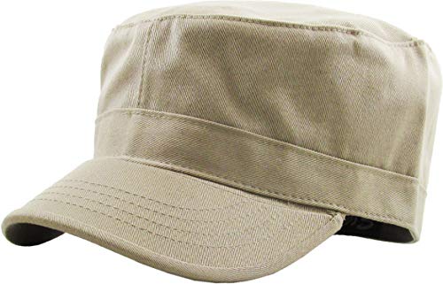 KBETHOS Cadet Army Cap Basic Everyday Military Style Hut (jetzt mit Versteck Pocket Version erhältlich), Khaki Daily Cadet, X-Large von KBETHOS