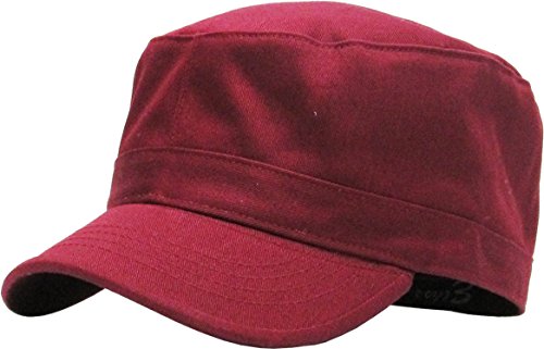 KBETHOS Cadet Army Cap Basic Everyday Military Style Hut (jetzt mit Versteck Pocket Version erhältlich), Burgunderrot Daily Cadet, large von KBETHOS