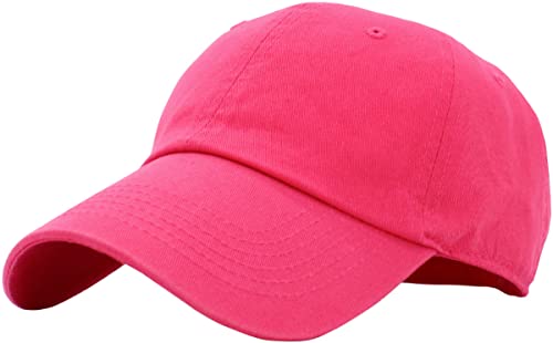 KBETHOS KB-LOW HPK Classic Cotton Papa Hut Einstellbare Plain Cap. Polo Style Low Profile (unstrukturiert) (klassisch) Pink verstellbar von KBETHOS