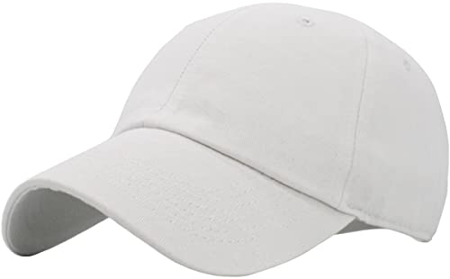 KBETHOS KB-LOW WHT Klassischer Baumwollhut mit verstellbarer, schlichter Kappe. Polo Style Low Profile (unstrukturiert) (Classic) Weiß Einstellbar von KBETHOS