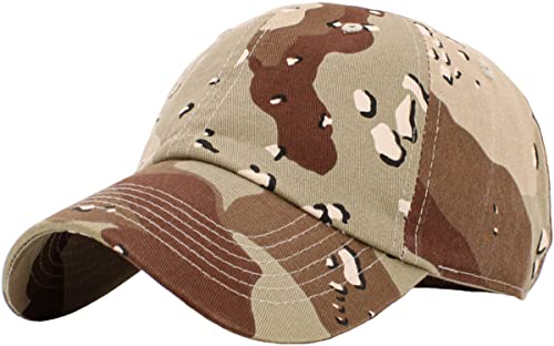 KBETHOS KB-Low BLK Classic Cotton Dad Hat Adjustable Plain Cap Polo Style Low Profile (Unstructured) (Classic) Black Adjustable, Desert Camo, One Size von KBETHOS