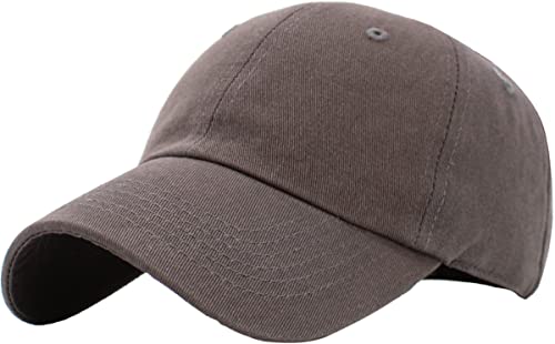 KBETHOS KB-Low DGY Classic Baumwoll-Papa Hut Einstellbare Plain Cap. Polo Style Low Profile (unstrukturiert) (Classic) Dunkelgrau Einstellbar von KBETHOS