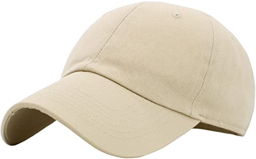 KBETHOS KB-Low IVO Classic Baumwolle Papa Hut Einstellbare Plain Cap. Polo Style Low Profile (unstrukturiert) (Classic) Elfenbein verstellbar von KBETHOS