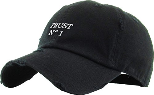 KBETHOS KBSV-055 BLK Vertrauen No1 Vintage Distressed Papa Hut Baseball Cap Polo-Stil von KBETHOS