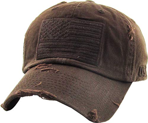 KBETHOS KBVT-209 BRN Tactical Operator mit USA Flag Patch US Army Military Baseball Cap einstellbar (einstellbar, (209) braun) von KBETHOS