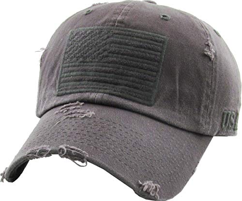 KBETHOS KBVT-209 DGY Tactical Operator mit USA-Flaggen-Flecken US Army Military Baseball Cap Einstellbar von KBETHOS