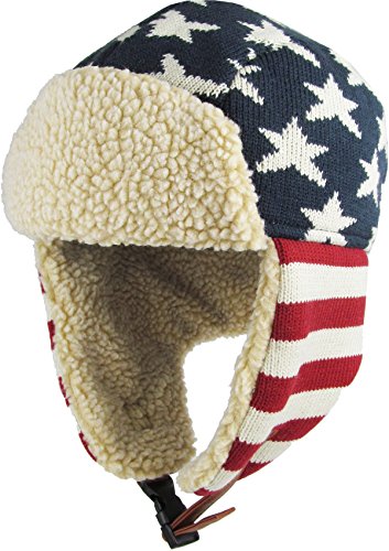 KBETHOS KBW-617 NAV-RED Flag Trooper Trapper Hat Wintermütze von KBETHOS