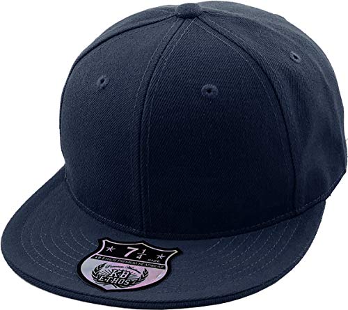 KBETHOS KNW-2364 BLK (8) The Real Original Flat Bill Hats True-Fit, 9 Größen & 20 Farben, 03 Marineblau, 7 5/8 von KBETHOS