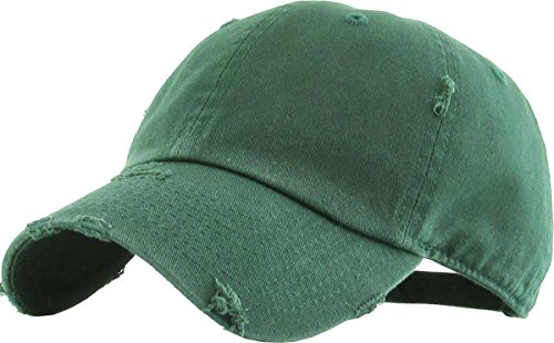 KBETHOS Vintage gewaschen Distressed Cotton Dad Hut Baseball Cap einstellbar Polo Trucker Unisex Style Headwear (Vintage) Jägergrün einstellbar von KBETHOS
