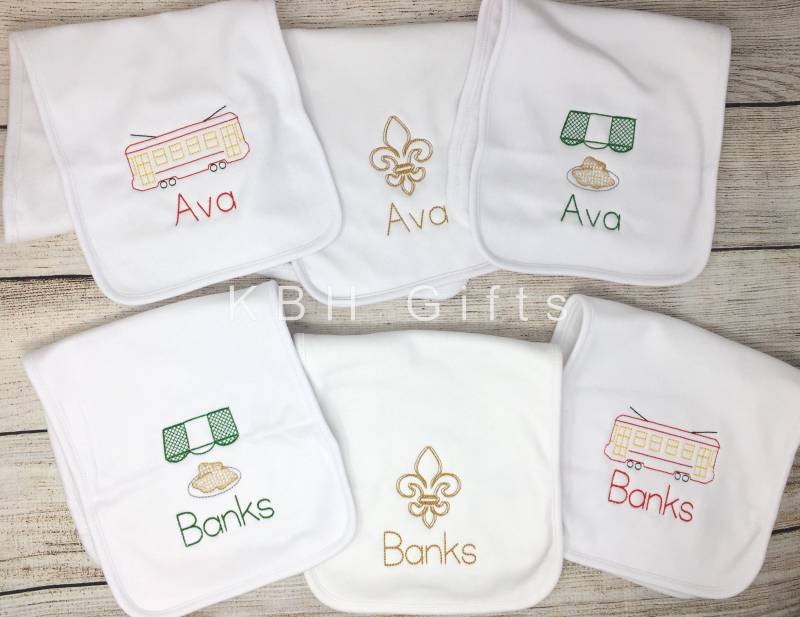 Beignet Streetcar Fleur De Lis Vintage New Orleans Spucktücher von KBHgifts