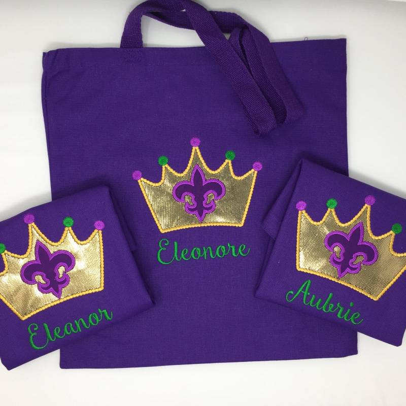 Bestickte Mardi Gras Krone Perlentasche von KBHgifts