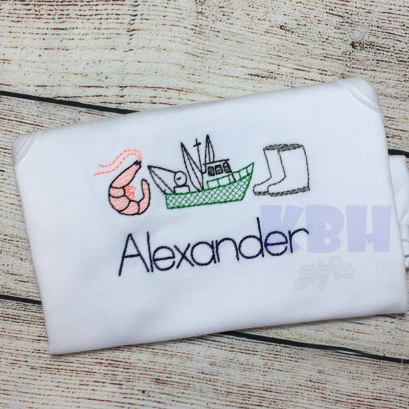 Besticktes Shrimp Shirt Shrimping von KBHgifts