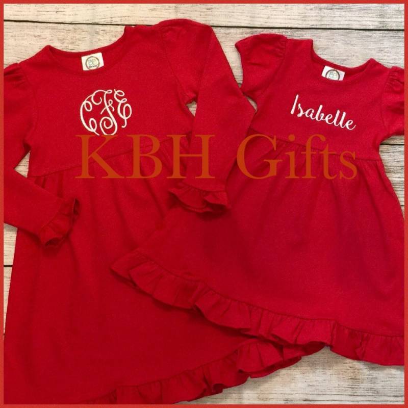 Besticktes Valentinstagskleid Rüschenrot von KBHgifts