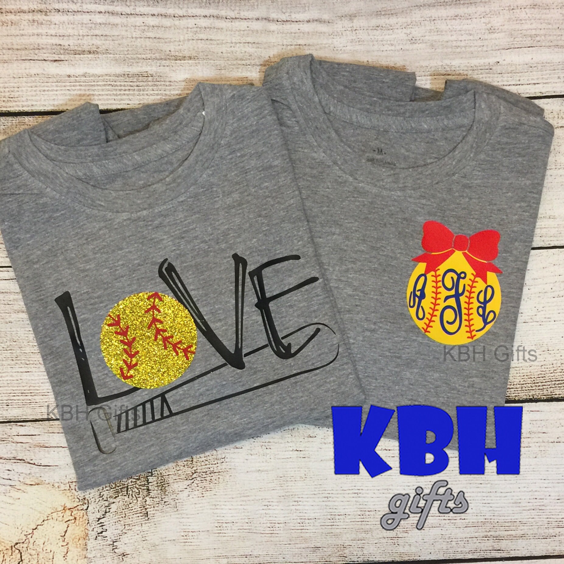 Monogrammierte Softball Shirt von KBHgifts