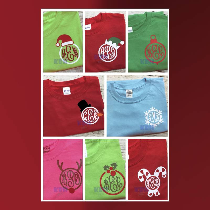 Weihnachten-Monogramm-Shirt von KBHgifts