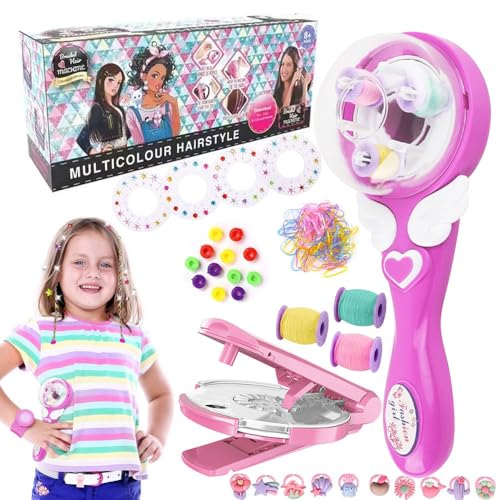 KBIBCK Hair Bedazzler Kit, Automatic Hair Braider, Haarflechter Automatische für Kinder, DIY Magic Hair Styling Tools mit 60 Haar-Edelsteinen, Hair Braiding Machine, Haarflechter für Mädchen Geschenk von KBIBCK