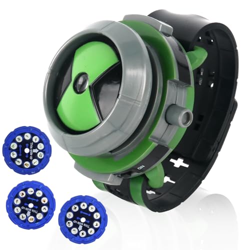 KBIBCK Ben Omnitrix Armbanduhr, Kinder-Projektionsuhr, Omnitrix-Spielzeug mit Projektor-Projektion, Actionfigur-Modell, Ben tenWatch für Kinder, Weihnachten, Geburtstagsgeschenke von KBIBCK