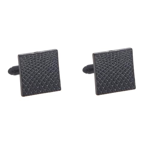 2 teil/satz Platz herren Manschettenknöpfe Einfache Geometrische Streifen Metall Hemd Krawatte Clip Party Schmuck Set Hochzeit Tanzparty Business(Black) von KBLDOPN