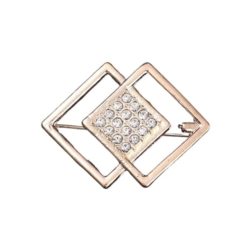 3 Stück Perlen-Brosche, geometrische Broschen, Charm-Sicherheitsnadel, Pullover, Strickjacke, Clip-Kette, universelle feste Nadel, Dekoration, Schmuck(Style C-golden) von KBLDOPN
