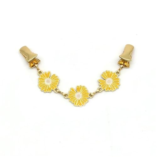 3 stücke Daisy Blume Strickjacke Clips Taille Clip Hemd Kleid Pullover Schal Jacke Brosche Pins Schnalle Halter for Frauen Mädchen Kleidung(Style-2) von KBLDOPN