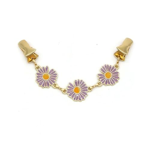 3 stücke Daisy Blume Strickjacke Clips Taille Clip Hemd Kleid Pullover Schal Jacke Brosche Pins Schnalle Halter for Frauen Mädchen Kleidung(Style-4) von KBLDOPN